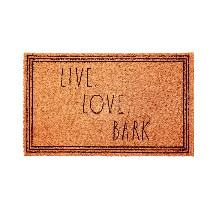 Rae Dunn Live Love Bark Dog Themed Brown Front Door Mat Canini Shop