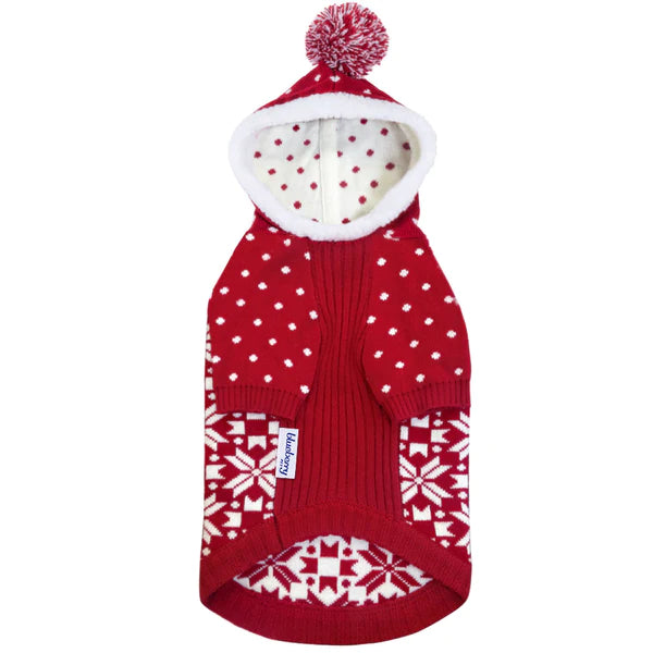 Blueberry Pet - 'Let it snow' hooded dog sweater