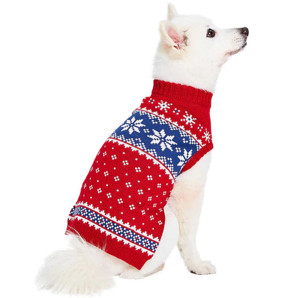 Blueberry Pet- Christmas Snowflake Dog Sweater