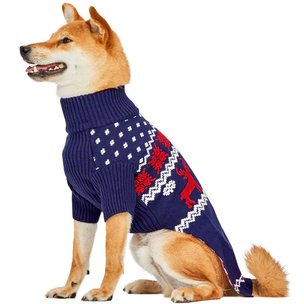 Blueberry Pet- Christmas Reindeer Dog Sweater