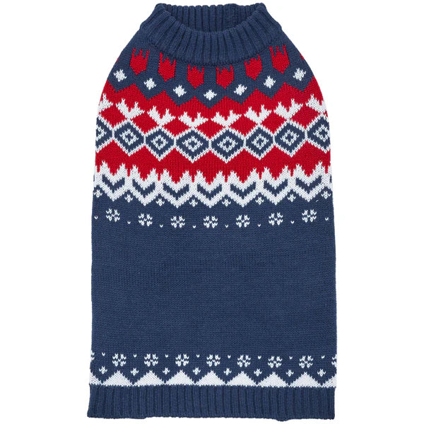 Blueberry Pet- Festive Isla dog sweater in royal blue