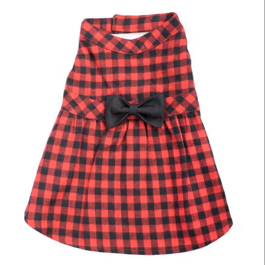 Red and black buffalo check Dog Dress