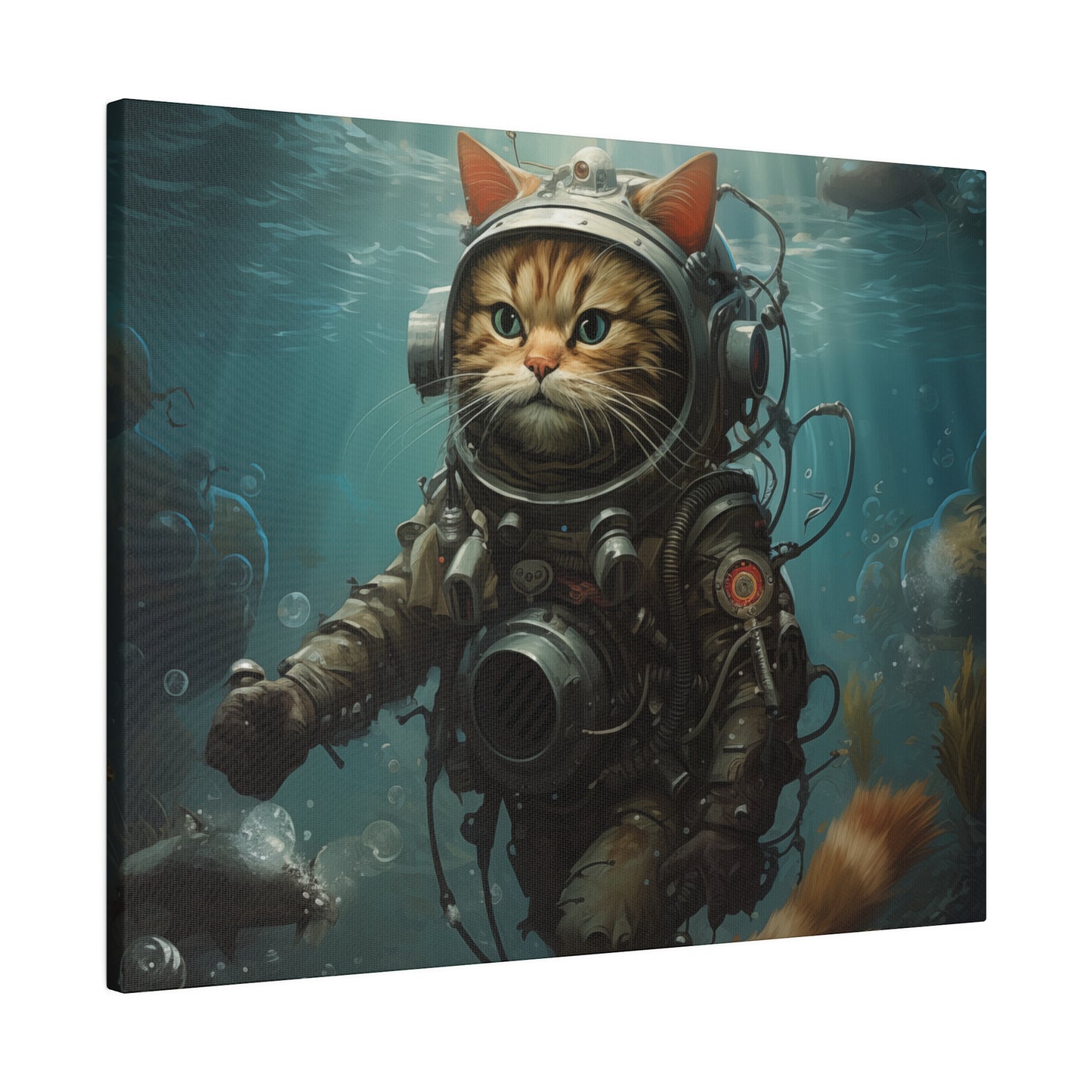 Scuba Cat Explorer Matte Canvas - 20" x 16"