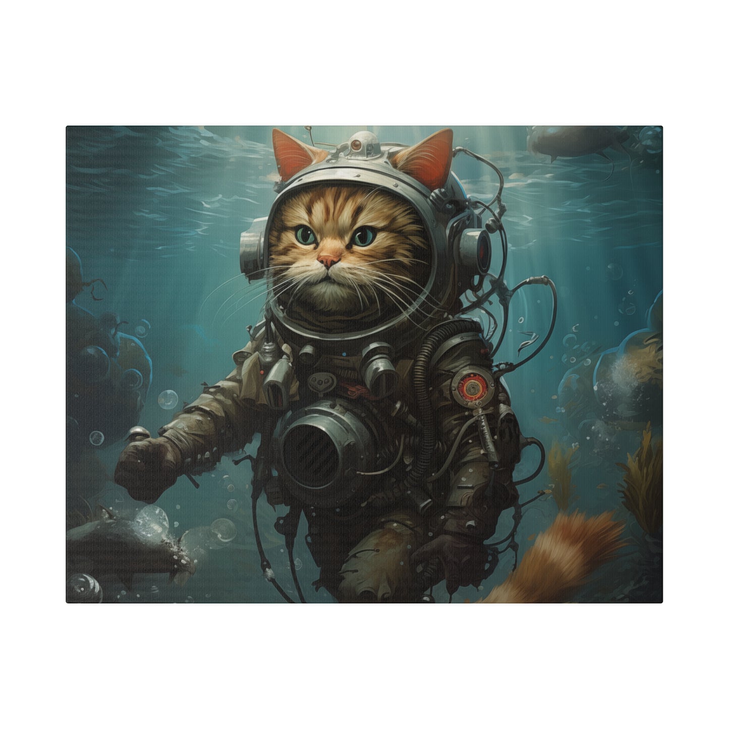 Scuba Cat Explorer Matte Canvas - 20" x 16"