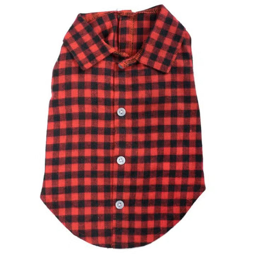 Red and black buffalo check Dog Shirt