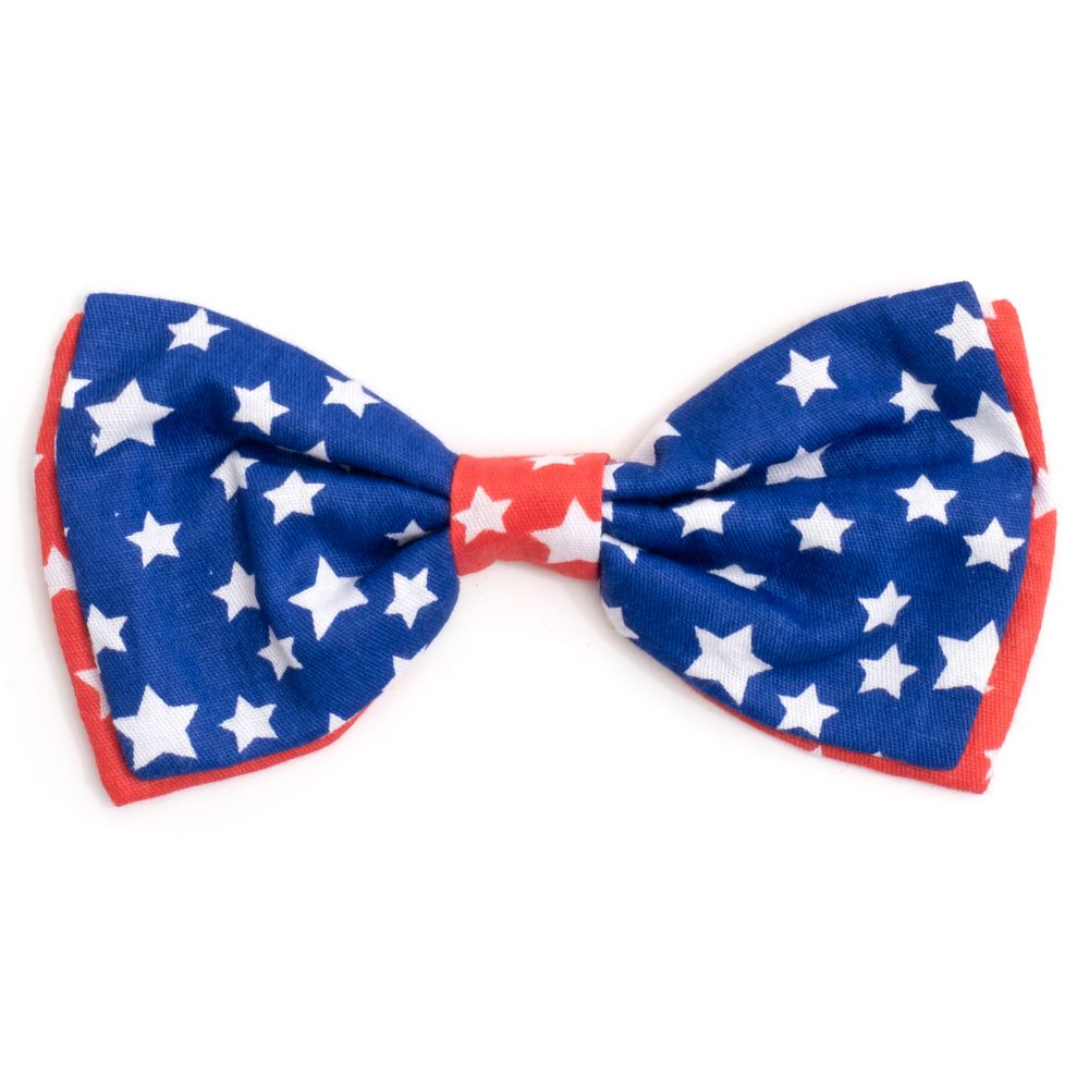 Worthy Dog - Red and Navy Stars Bow Tie