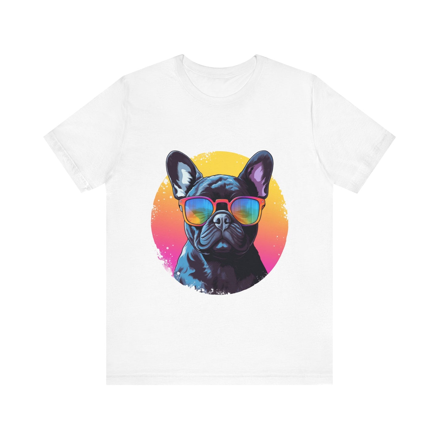 Frenchie Bulldog Too Cool Sunset Tee Shirt