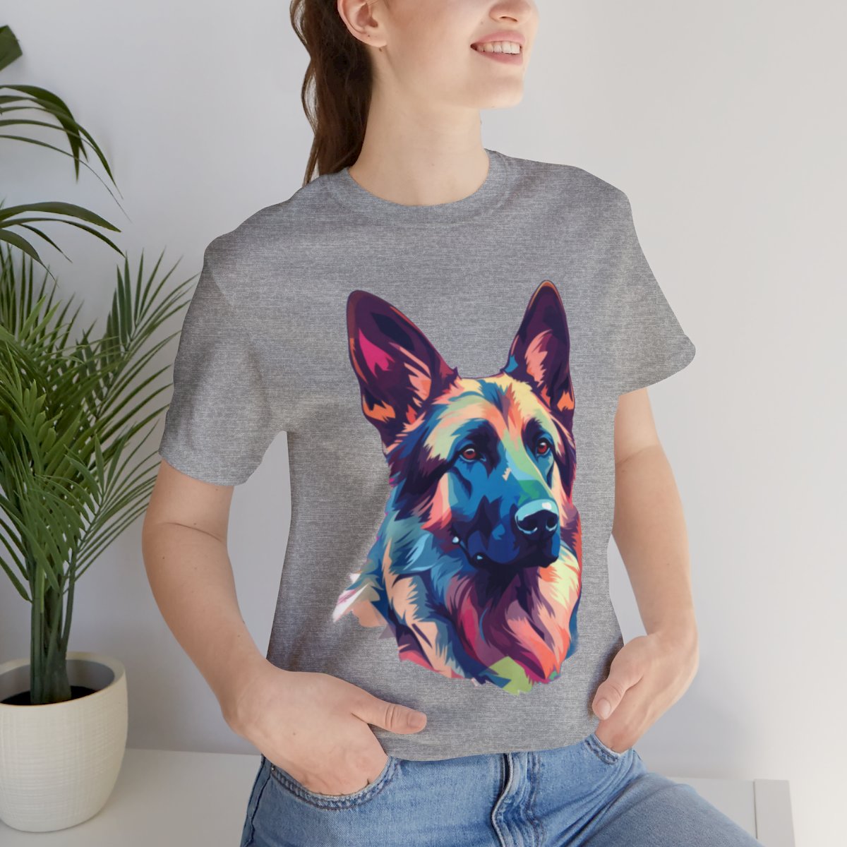 German Shepherd Water Color Tee Shirt