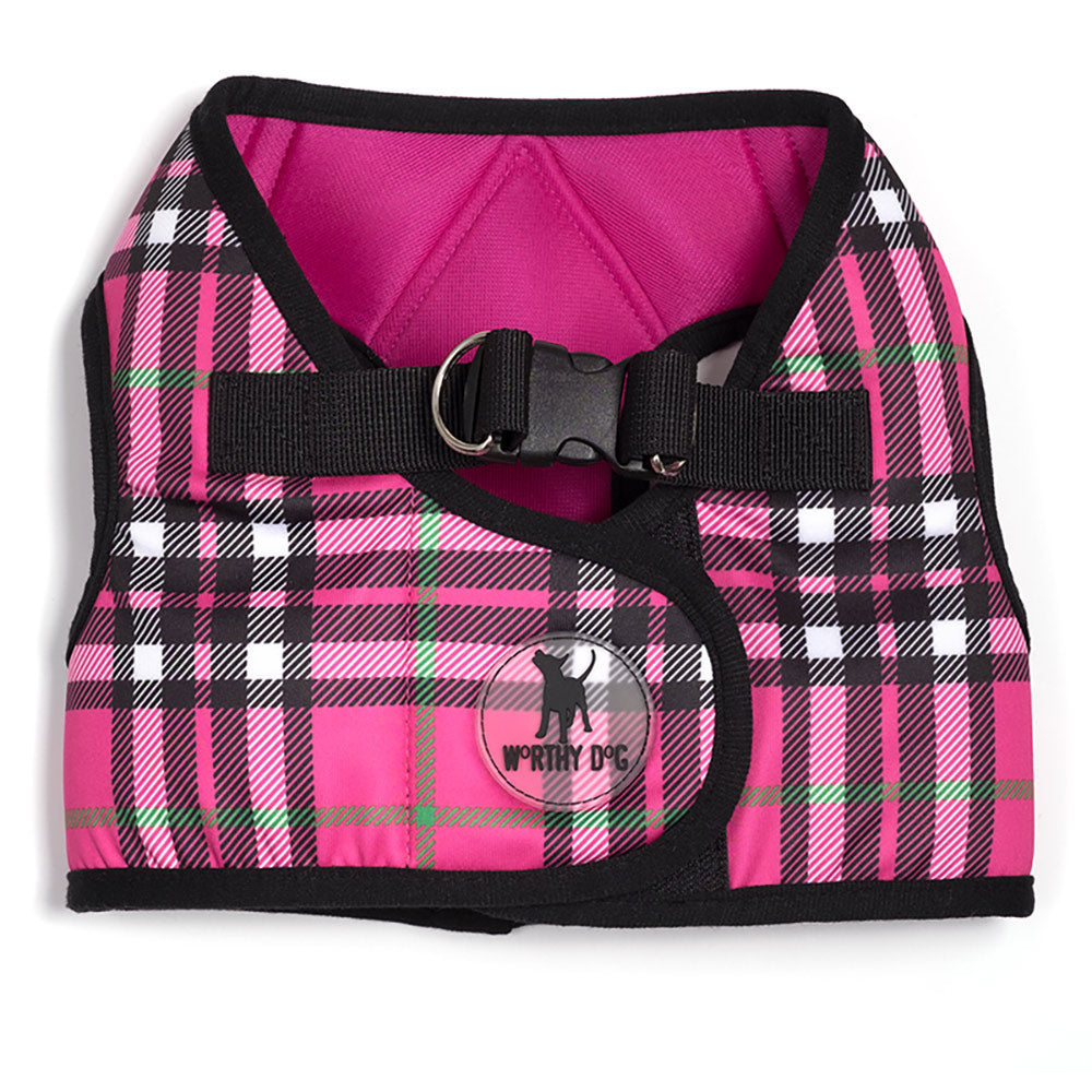 Printed Hot Pink Plaid Sidekick Harness