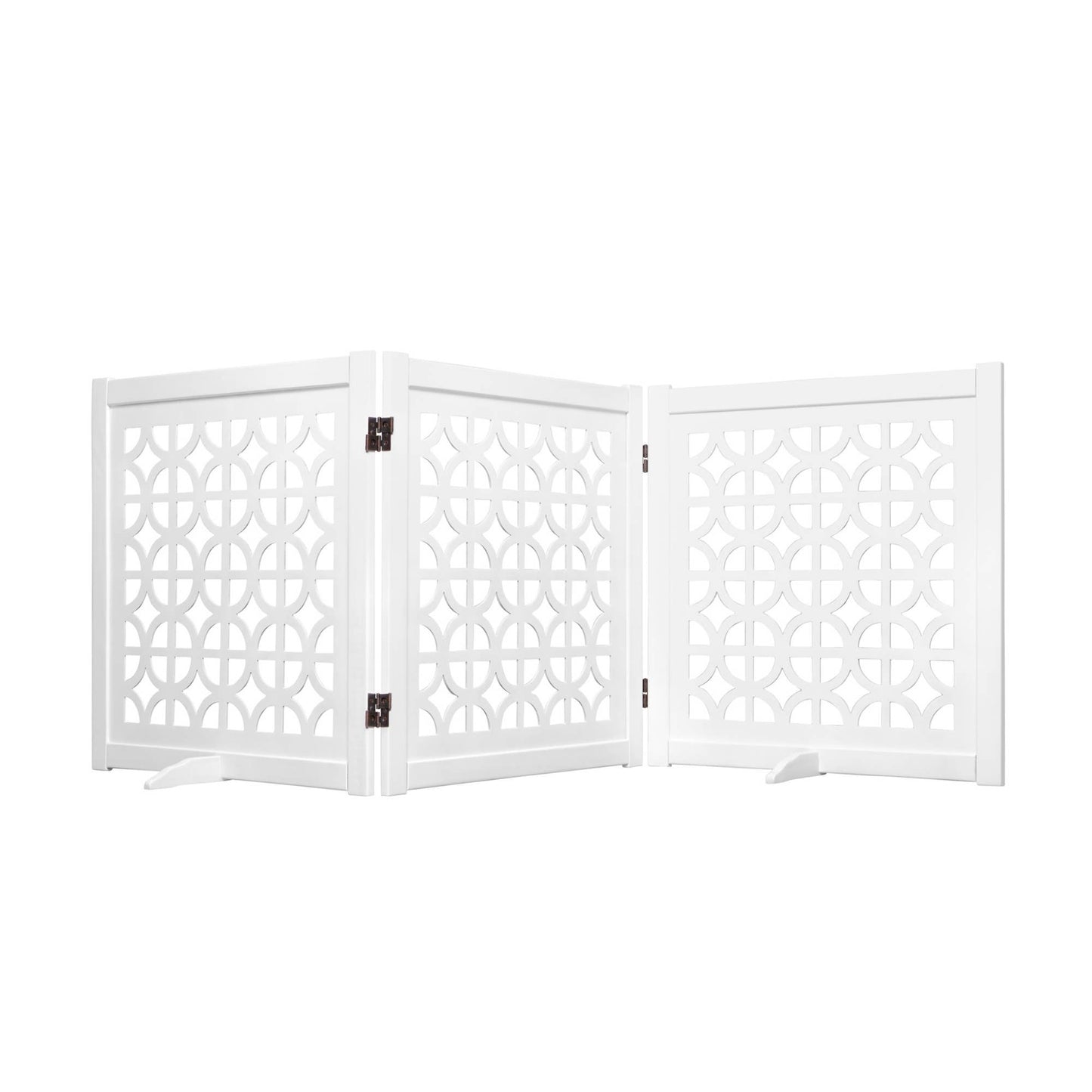 Primetime Petz Palm Springs Solid Wood Freestanding Designer Pet Gate (White)