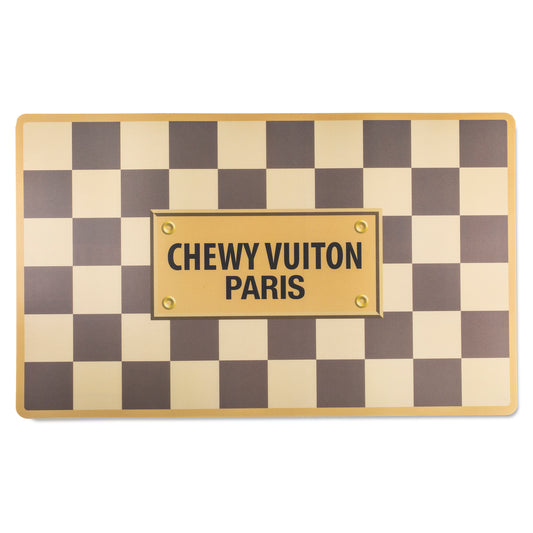 Checker Chewy Vuiton Dog placemat