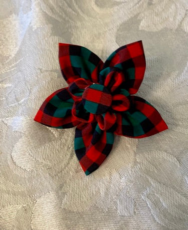 Holiday Plaid Pet Flower bow