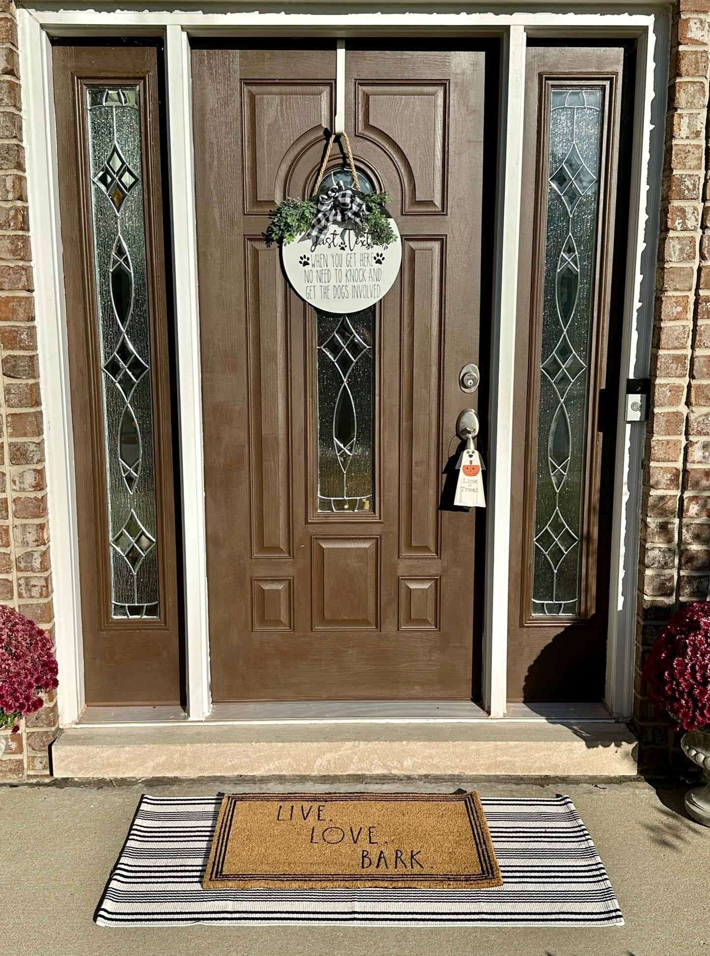 Rae Dunn “Live, Love, Bark” Dog-Themed Brown Front Door Mat