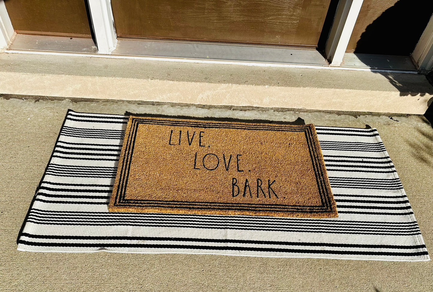 Rae Dunn “Live, Love, Bark” Dog-Themed Brown Front Door Mat