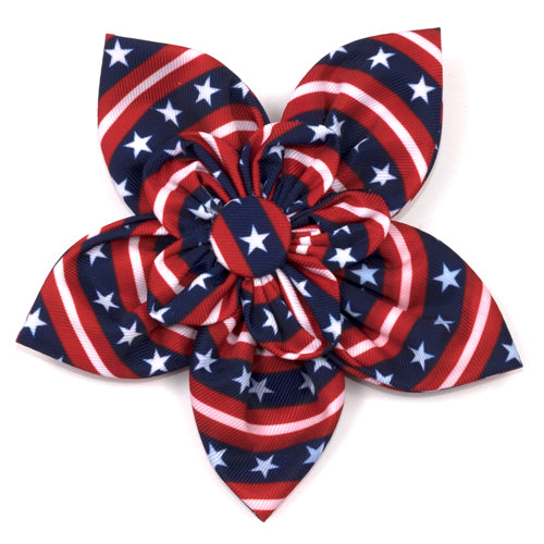 Worthy Dog - American Flag Flower Bow