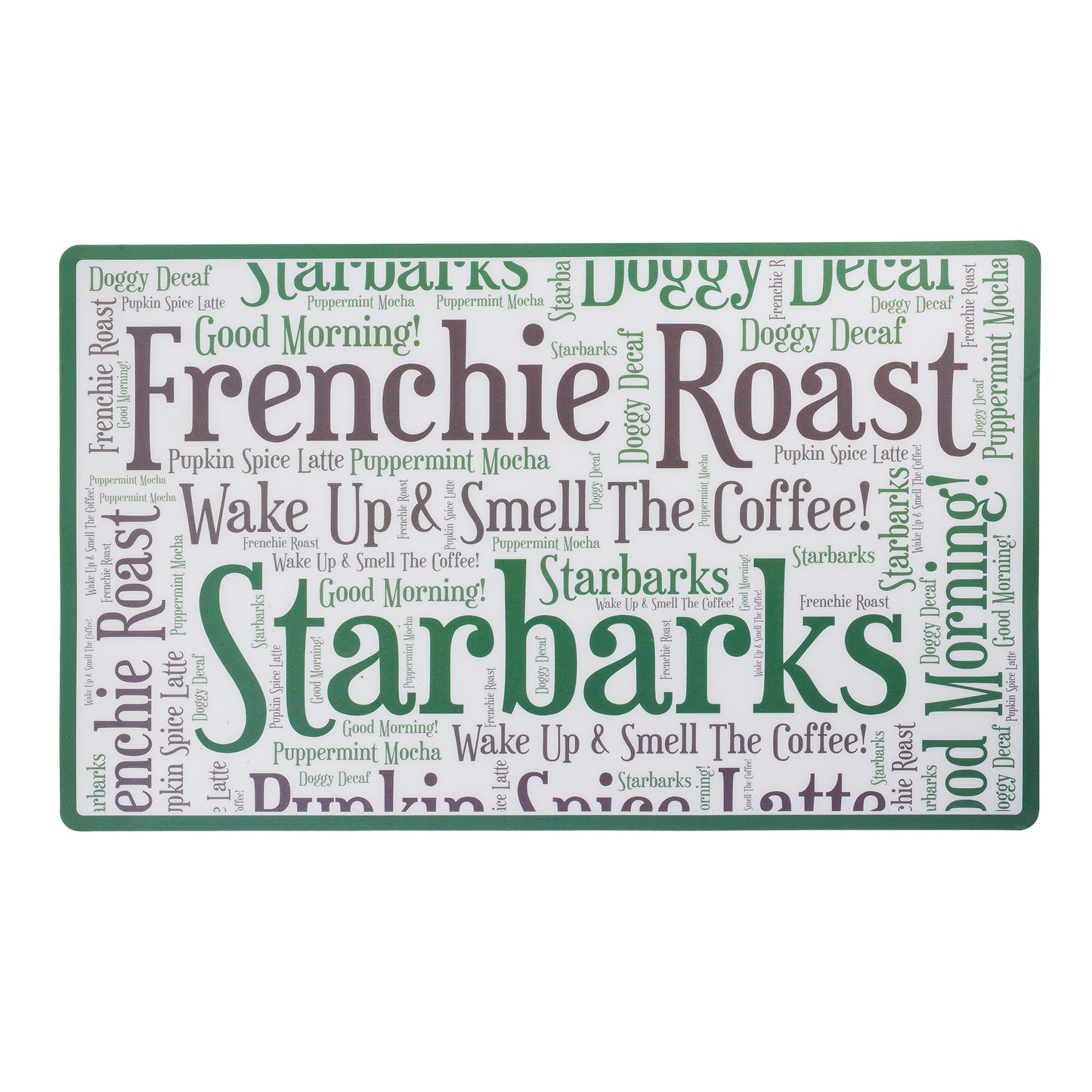 Starbarks Frenchie Roast bowls and placemat