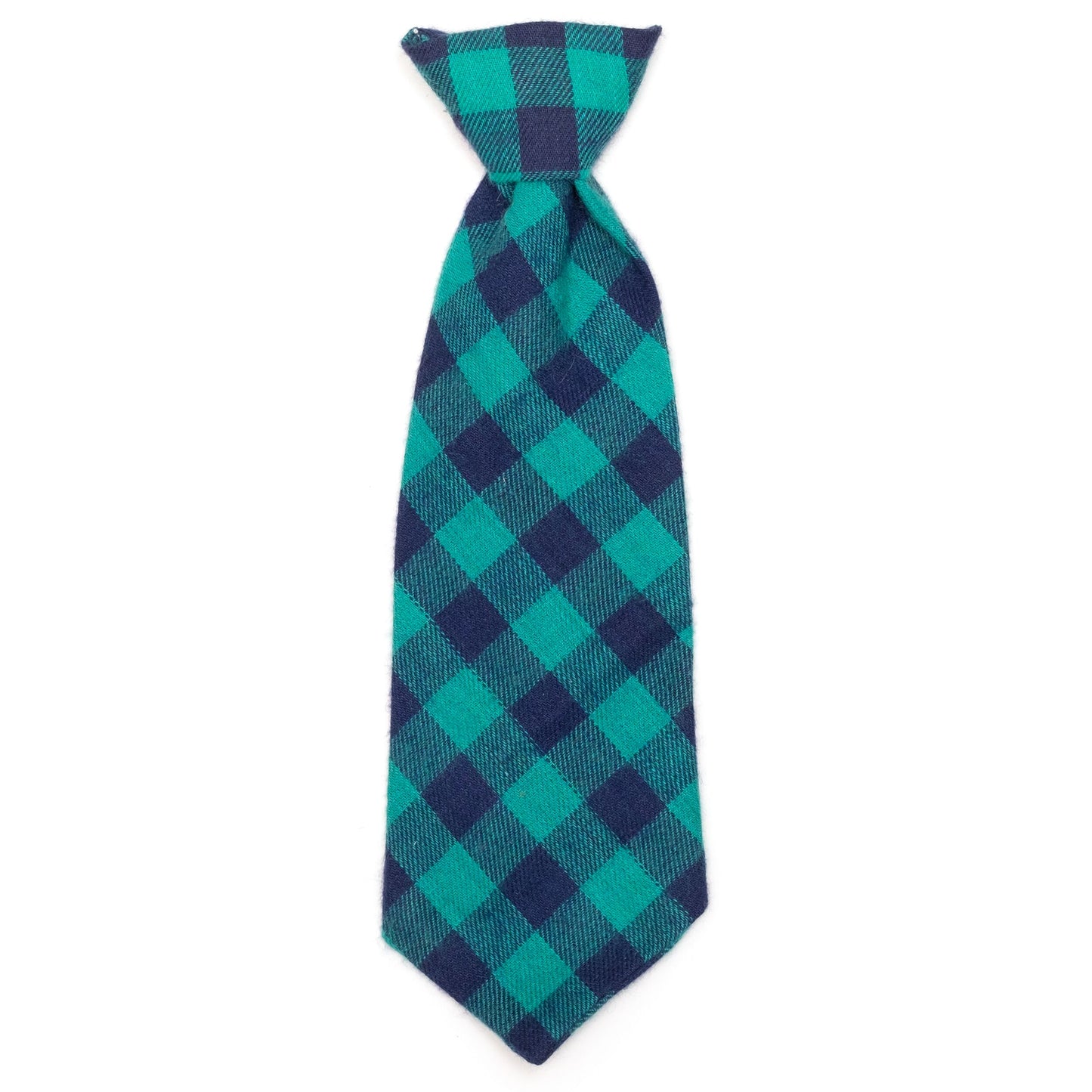 Blue and Green Plaid Dog Tie