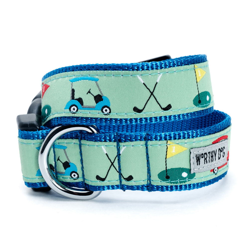 Golfing themed Dog Collar and lead set