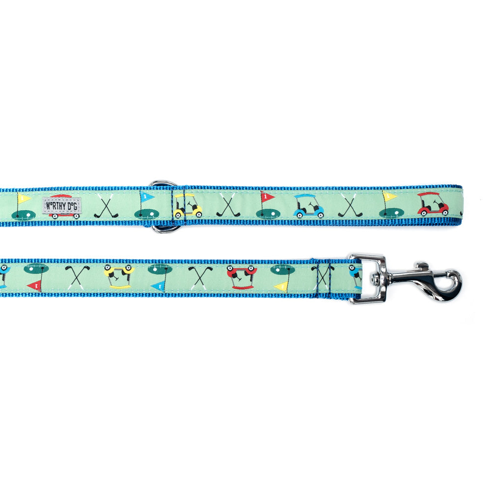 Golfing themed Dog Collar and lead set