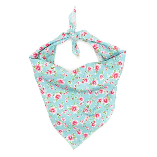 Pink floral dog bandana