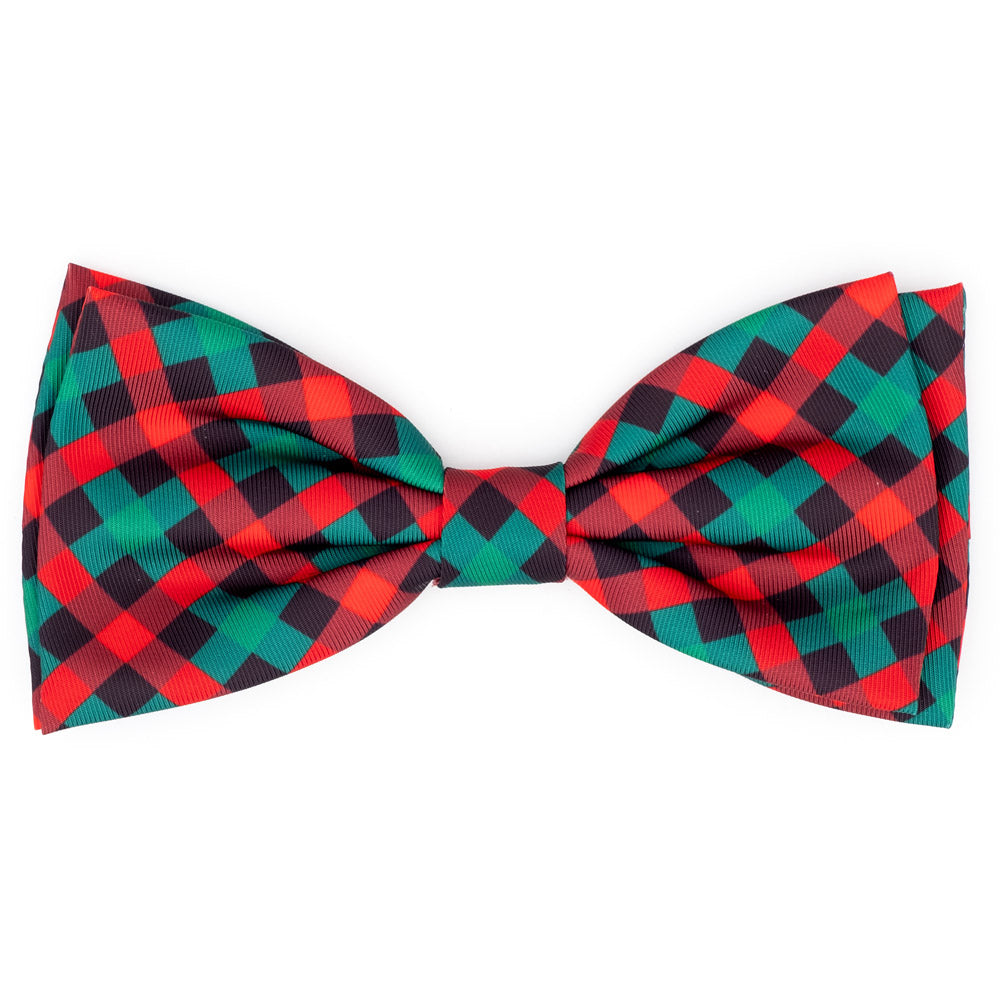 Holiday Plaid Pet Bow tie