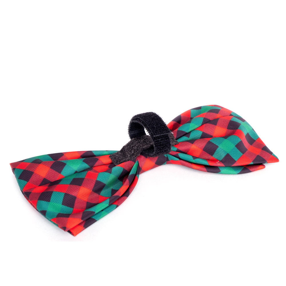 Holiday Plaid Pet Bow tie