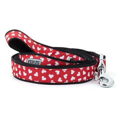 Valentine white heart dog collar and leash set